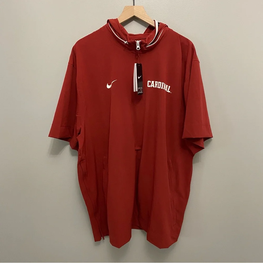 Nike On Field Stanford Cardinal 1/4 Zip Sideline Mens 2XL Polo Hooded NWT